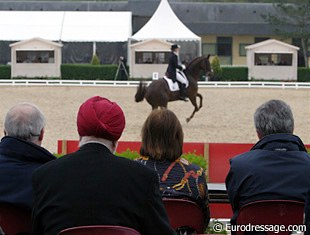 FEI Dressage Committee Chairwoman Mariette Withages sat at A conducting a judges' training session at the 2005 CDIO Saumur :: Photo © Astrid Appels