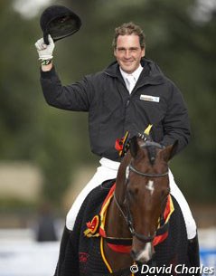 Reserve Champions at the 2005 World Young Horse Championships and now British Medium Open Champions: Damian Hallam and Spirit Freedom.