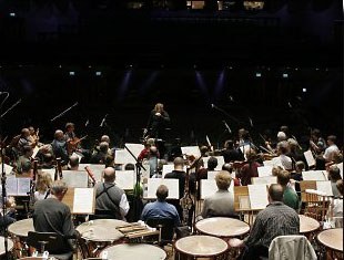 The Aachen orchestra in the studios of the Aachener Stadtstheater
