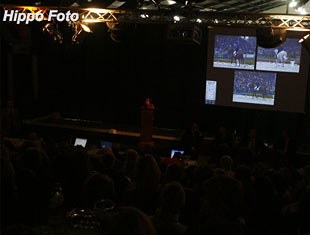 WEG video footage was being shown on the screen :: Photo © Dirk Caremans