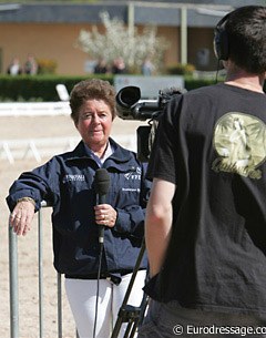 Dominique D'Esme being interviewed for television.