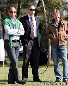 Peter Storr, Andrew Gardner, Wayne Channon watching the FEI pony classes...
