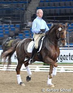 Hubertus Schmidt training Private Dancer at the 2006 CDI Stuttgart :: Photo © Barbara Schnell