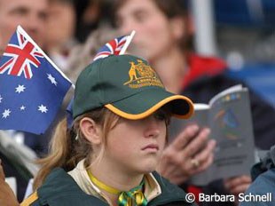 Besides the Germans, the largest group of supporters at the World Equestrian Games is surprisingly from Australia!!! So many fans there. Wow!