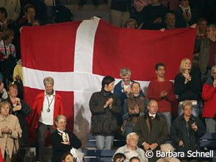 Danish fans celebrate their shooting star Andreas Helgstrand