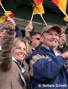 Rooting for their team mates: Nadine and Hubertus