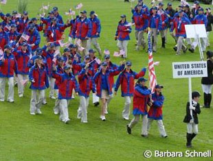 They definitely stood out during the parade of nations, the U.S. Team with Debbie McDonald as flag bearer.