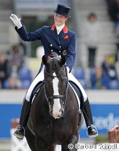 Happy about their CDI Grand Prix ride, Laura Bechtolsheimer and Douglas Dorsey