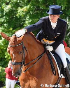 Carola Koppelmann on Hinnerk. This horse is owned by the German Chef d'equipe Holger Schmezer