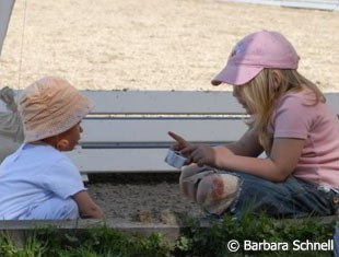 The next generations: Holger Schmezer's baby and Ann Kathrin Linsenhoff's daughter Marie