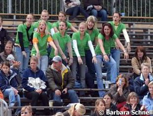 Annabel Frenzen brought her own cheerleaders' squad