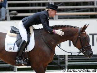 Helen Langehanenberg and Furst Khevenhuller win the 5-year old division at the 2007 Bundeschampionate :: Photo © Barbara Schnell