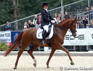 Jessica Süss is a young talent who won the hearts of the crowds aboard Diamantenbörse, a five-year-old Oldenburg mare owned by her employers, Louisa and Anna Katharina Lüttgen's parents