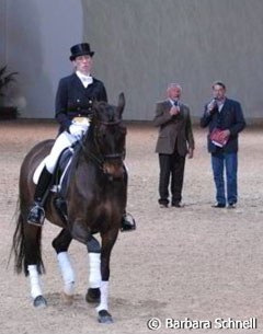 Annabel Balkenhol [with her father and Stefan Krawczyk] were also test riders in the open judging session