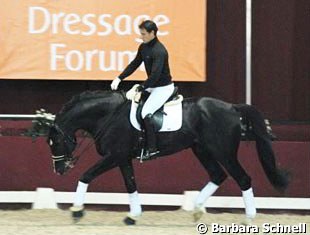Jordi Domingo Coll on Prestige (by Ferro): long, deep and low, relaxed, over the back :: Photo © Barbara Schnell
