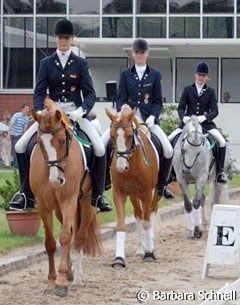 Lydia Camp and Annabel Frenzen line up for the prize giving