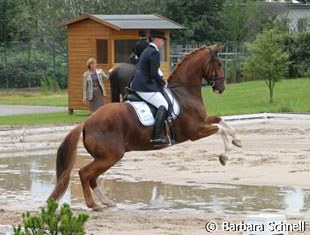 ........because the downpour had turned the arena into a lake.