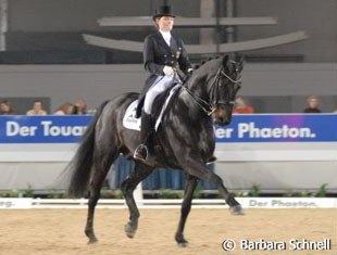 After Zancor had trouble with the bit in the Grand Prix and failed to qualify for the Special, Anna-Katharina Luettgen tried again on Duvalier -- and placed second in both tests of the freestyle tour.