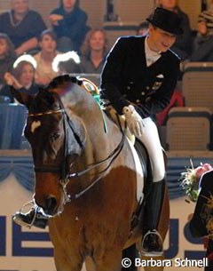 Isabell Werth and Apache in the prize giving ceremony