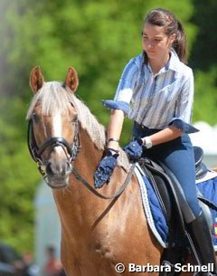 Not competing but training there: Pony Rider Spanish Alexandra Barbancon on Domino Dancing