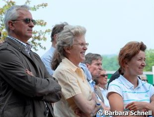 Isabell's dream team: trainer Wittig, sponsor Madeleine Winter-Schulze and her groom.