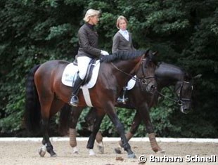 Ingrid Klimke and student Helen Langehanenberg