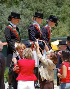 The medal ceremony at the 2008 European Young Riders Championships