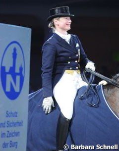 Isabell Werth during the award ceremony of the 2008 Nurnberger Burgpokal Finals