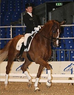 Astrid Gemal and Charmeur at the 2008 Danish Young Horse Championships in Herning