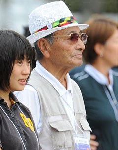 Eizo Osaka, pioneering FEI International Dressage Judge, at the 2008 CDI3* in the city of Miki (JPN), where he attended a special ceremony to celebrate his life’s work after performing his final judging role before his retirement :: Photo © Japan FN