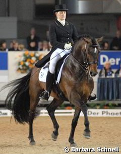 Isabell Werth's Australian working student Haylee Beresford and the Brazilian bred Lusitano stallion Relampago do Retiro