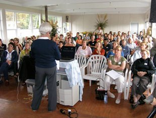 Cara Whitham gives a clinic at the 2008 CDI Taupo