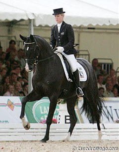 Helen Langehanenberg and Silberaster in the finals of the 5-year old World Young Horse Championship of 2008