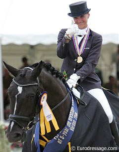 Nadine Plaster and Desperado OLD win the 5-year old World Young Horse Championships in 2008 :: Photo © Astrid Appels
