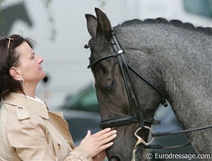 Michèle Thill's mom patting Virgil