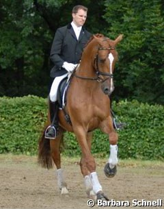 Matthias Bouten on Krack 4 (by Krack C): A lovely horse with much impulsion who will need time to grow into his frame.