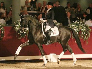 Kebie van der Heijden shows Versace, the price highlight of the 2008 Equine Elite Auction