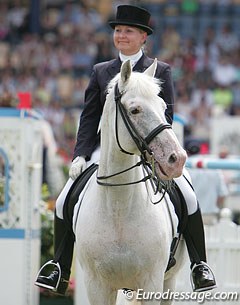 Alexandra and Balagur in the main stadium at the 2009 CDIO Aachen