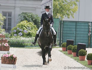 Mikala Gundersen and Leonberg enter the Aachen show ring for the first time in their life :: Photo © Astrid Appels