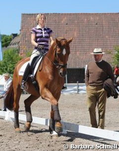 Nadine Capellmann and Elvis getting coached by Klaus Balkenhol