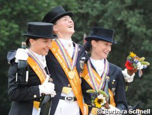 Maria-Charlott Schürmann, Sanneke Rothenberger, Louisa Lüttgen win the individual junior riders' medals :: Photo © Barbara Schnell