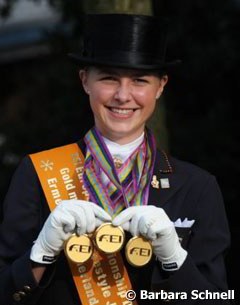 Sanneke Rothenberger wins triple gold at the 2009 European Junior Riders Championships :: Photo © Barbara Schnell
