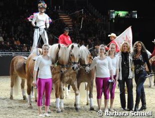 A local riding club participating in the "Show Cup" at the 2009 Equitana Fair