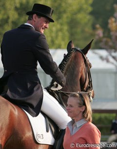 Johannes Augustin and his wife after his ride on Norblin