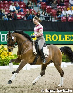 Isabell Werth on Satchmo training in the Thomas & Mack centre :: Photo © Eclipse Sportswire