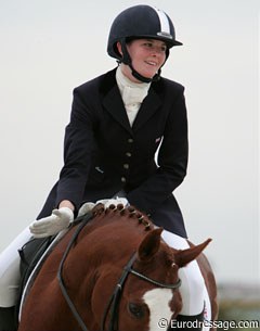 Charlotte Gill's first CDI on European soil. She's riding the 2008 European team bronze medal winning Ferrari