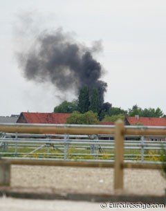 All of a sudden a fire broke out in the distance (not the house)