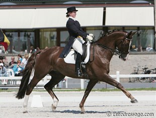 British Zoe Sleigh on Rhodez, a 9-year old Hanoverian gelding by De Niro out of Romantika