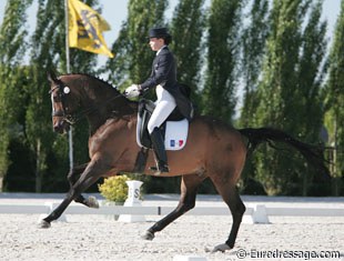 French combination Anne Chapron on the Belgian bred Sweltmeyer (by Weltmeyer II). The shape of Sweltmeyer's croup and hindquarters mirrors that of his sire.