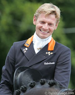 Edward Gal is beaming because he knows he's riding the best Grand Prix horse in the world.